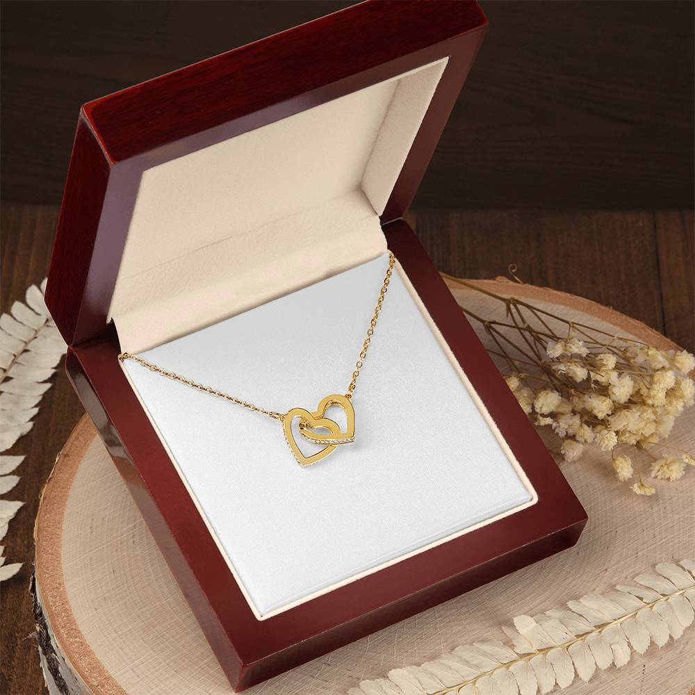 Purely Stella Interlocking Hearts Necklace – Yellow & White Gold