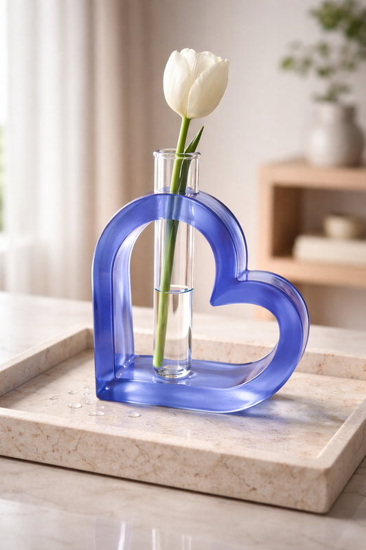 Heart of Glass Resin Bud Vase