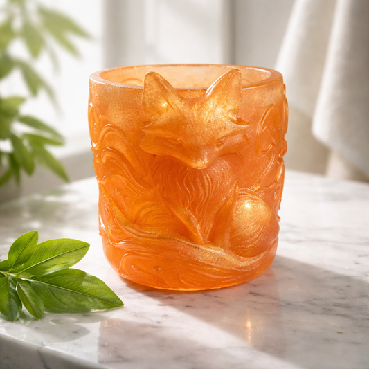 Enchanted Fox Resin Brush Holder