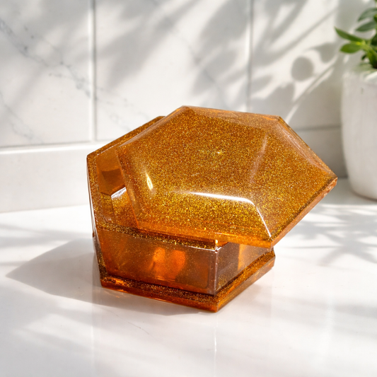 Shimmer Hex Resin Jewelry Box