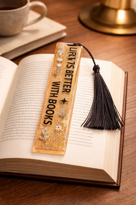 Life is Better With Books Resin Bookmark