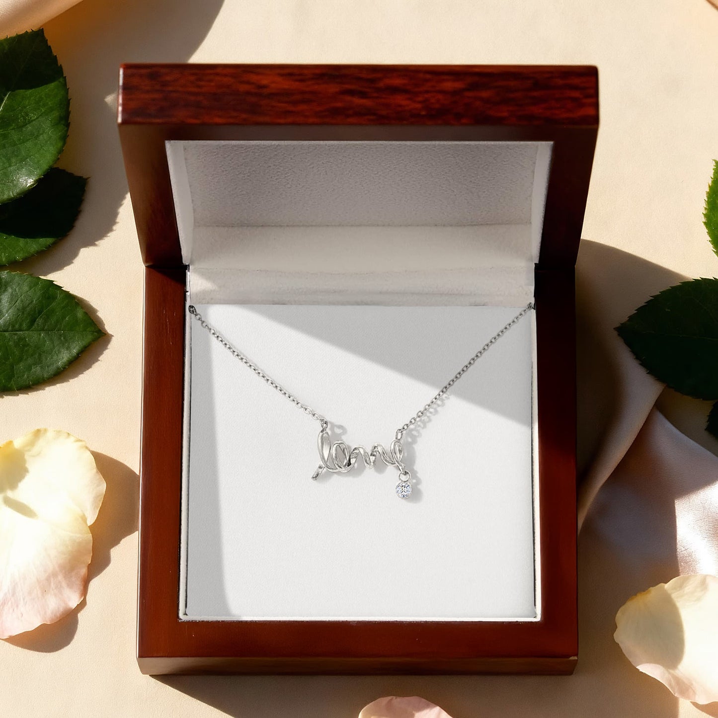 Love Necklace – Delicate Script Pendant for Her