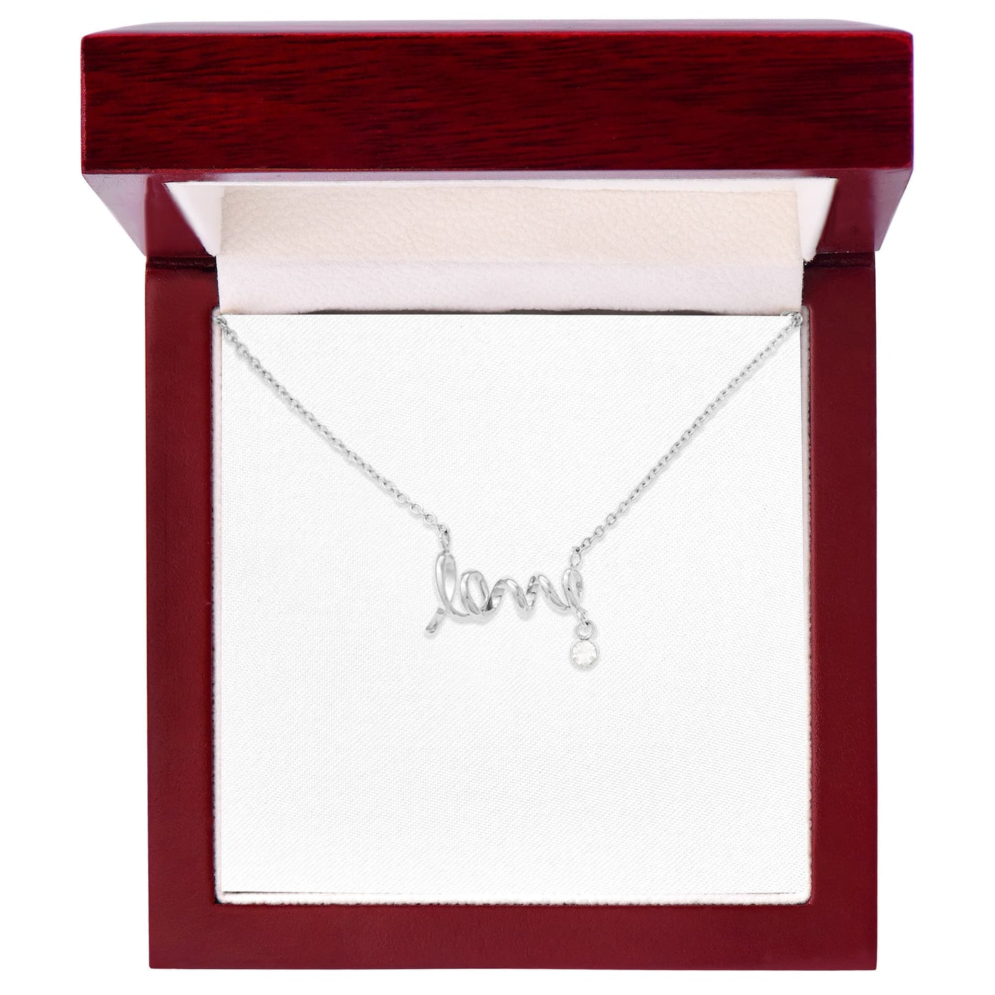 Love Necklace – Delicate Script Pendant for Her