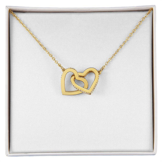 Purely Stella Interlocking Hearts Necklace – Yellow & White Gold