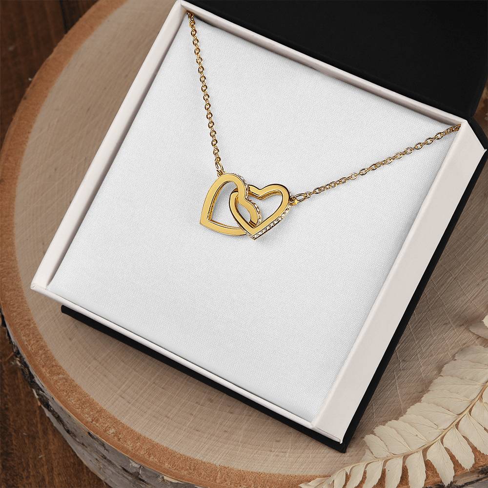 Purely Stella Interlocking Hearts Necklace – Yellow & White Gold