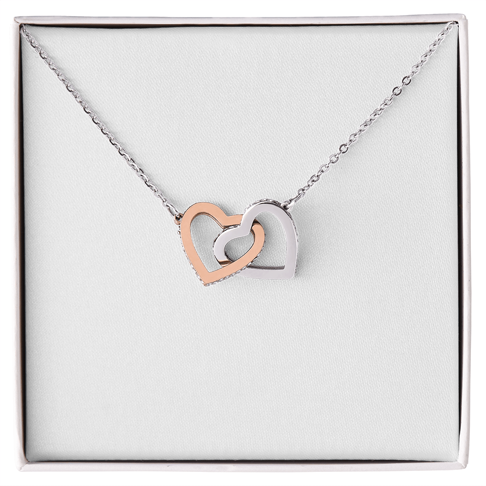 Purely Stella Interlocking Hearts Necklace – Yellow & White Gold