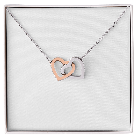 Purely Stella Interlocking Hearts Necklace – Yellow & White Gold