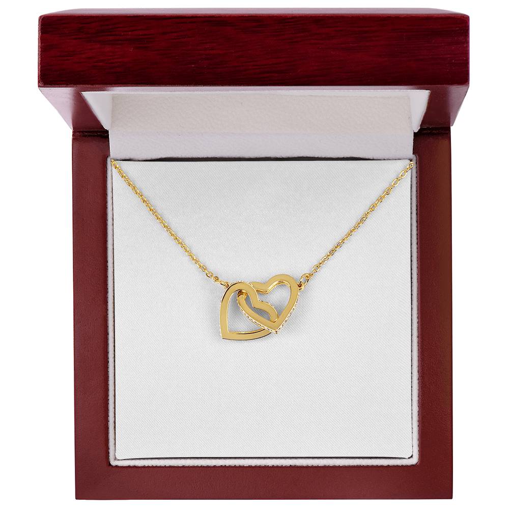 Purely Stella Interlocking Hearts Necklace – Yellow & White Gold