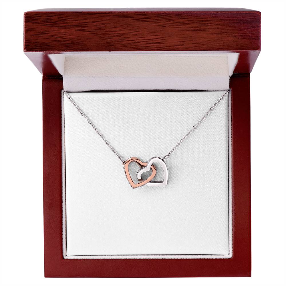 Purely Stella Interlocking Hearts Necklace – Yellow & White Gold