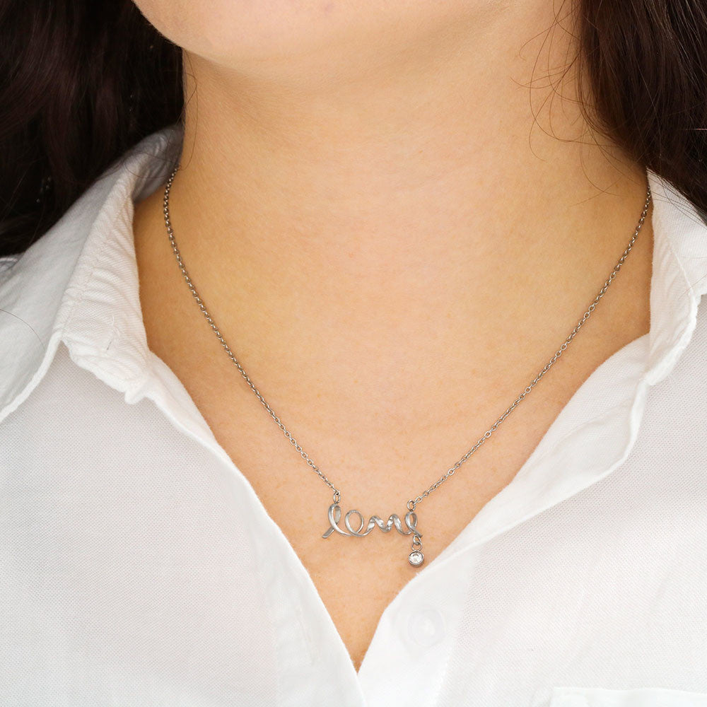 Love Necklace – Delicate Script Pendant for Her