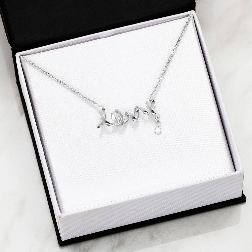 Love Necklace – Delicate Script Pendant for Her