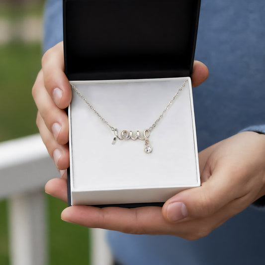 Love Necklace – Delicate Script Pendant for Her