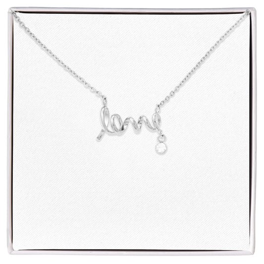 Love Necklace – Delicate Script Pendant for Her