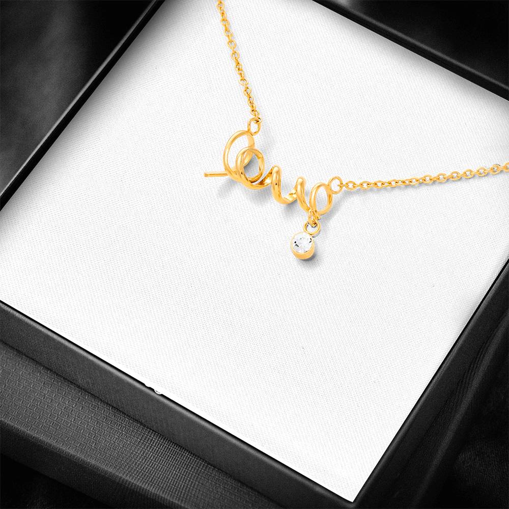 Love Necklace – Delicate Script Pendant for Her