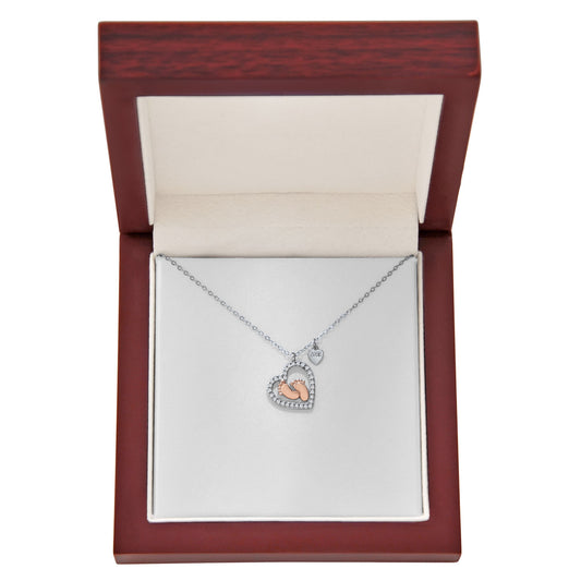 Purely Stella Baby Feet in a Heart Necklace